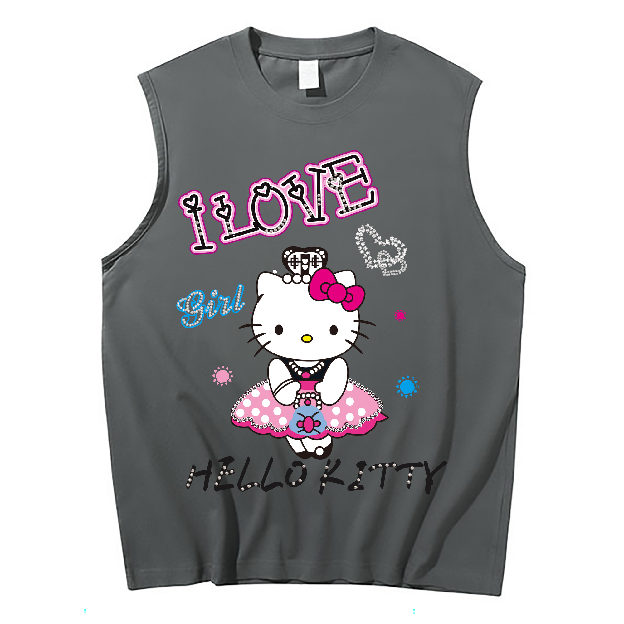 （画像用） Hello Kitty ハローキティ コットン100％タンクトップ（フロントプリント）